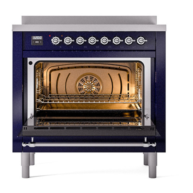 Cuisinière à induction 36 pouces avec 6 éléments à induction ILVE Nostalgie II Series (porte en verre)