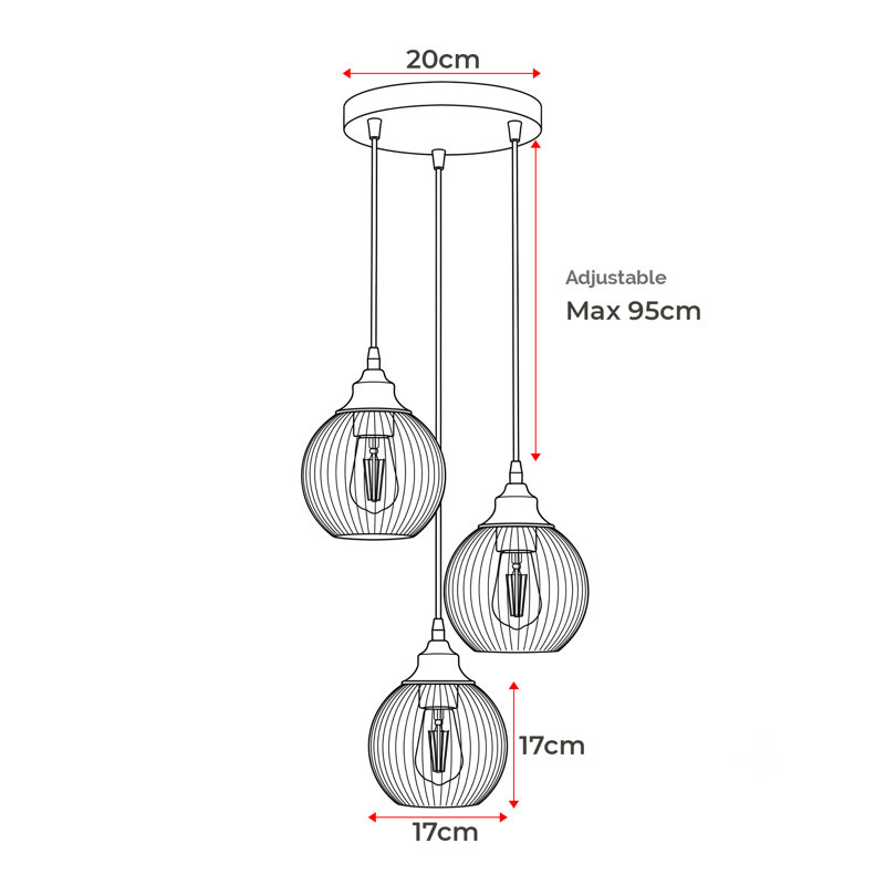 3 - Light Brushed Brass Pendant