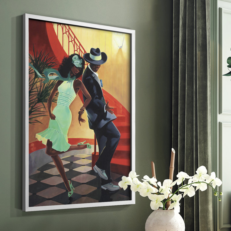 «Night Out IV», reproduction encadrée - bois massif, Blanc, H 10 po x l 8 po
