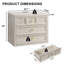 Ensemble de chambre à coucher Aastha 3 pièces, blanc - Commode 6 tiroirs et 2 tables de chevet 3 tiroirs-1883972147-1891578155
