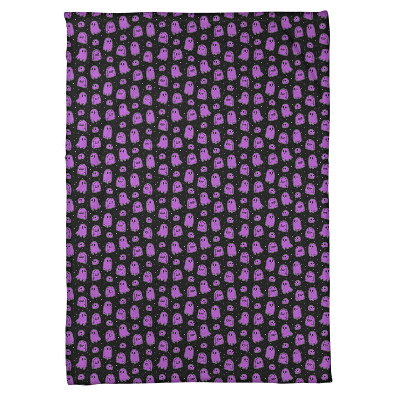 Couverture polaire Katelyn Elizabeth, l 62,5 po x L 82,5 po, Noir / mauve