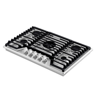 Plaque de cuisson encastrable au gaz naturel de 30 po à 5 brûleurs Empava en acier inoxydable avec cuisinière au propane, 18 K BTU