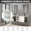 Meuble-lavabo mural 72 po avec lavabo en céramique, portes à fermeture en douceur et rangement spacieux pour les salles de bain modernes-311368854