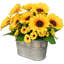 Tournesols artificiels en pot, arrangement floral en fausse soie avec verdure rustique, décoration de centre de table de ferme pour la maison, la cuisine, le bureau et le décor saisonnier