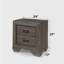 Table de chevet rustique à grain vieilli gris avec rangement pratique pour 2 tiroirs