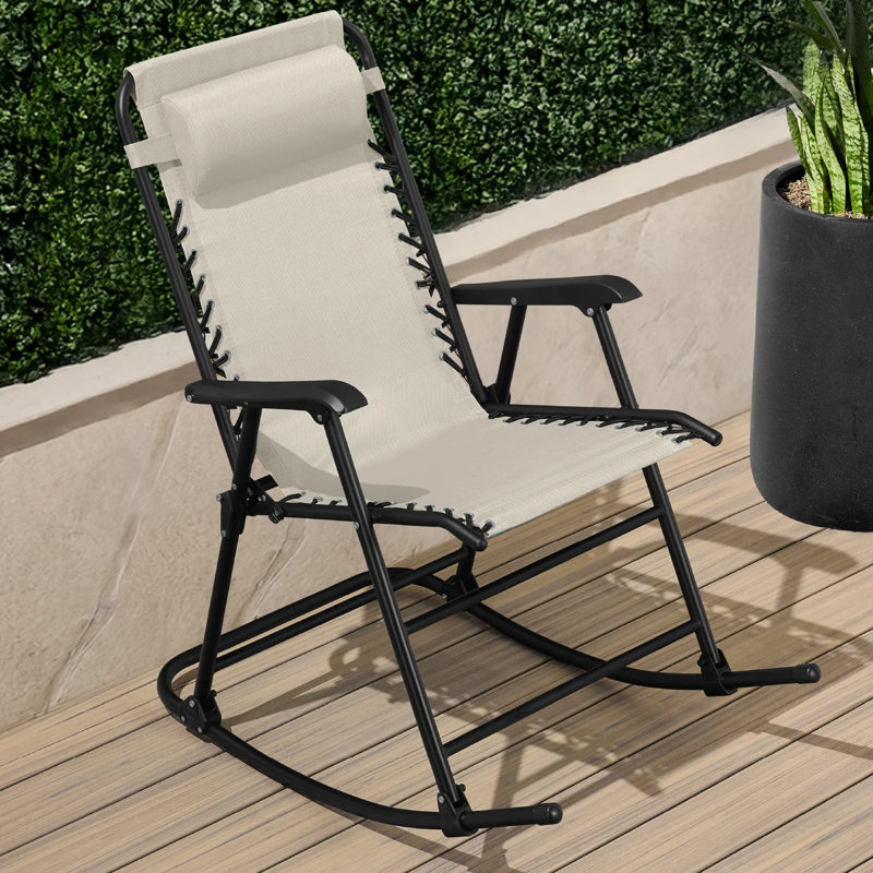 Outdoor Rocking Lounge Chair, Ivory
