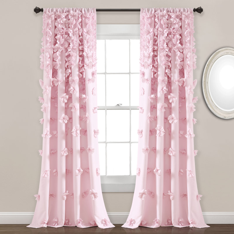 Riley Semi Sheer Curtain Single Panel, 54" W x 95 L, Lilac