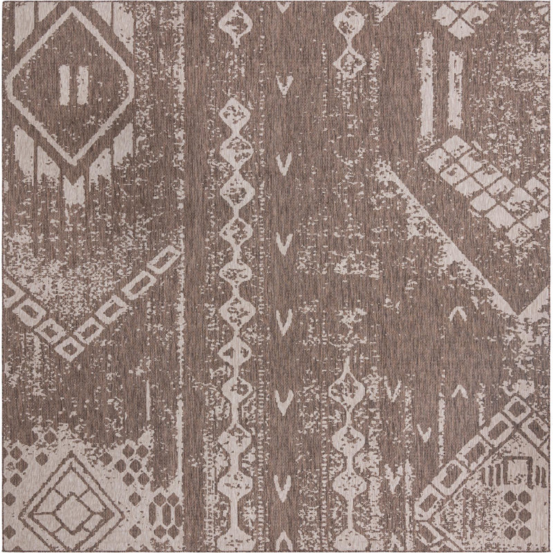 Brison Geometric Indoor / Outdoor Rug, Square 13'