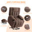 Fauteuil inclinable de massage manuel en tissu convivial avec deux porte-gobelets et télécommande chauffante et de massage-108780530