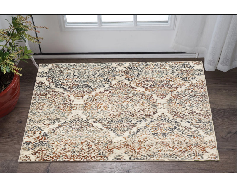 8' Runner Ivory Oriental Runner Rug, Rectangle 3' x 5'