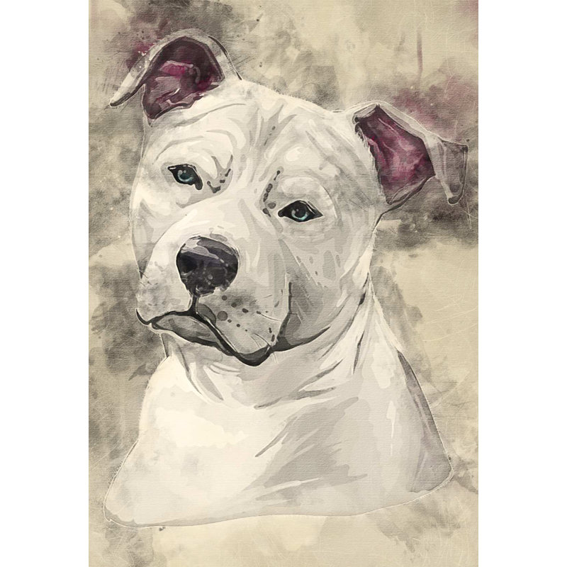 Staffordshire Bull Terrier - No Frame Painting, 30cm H x 20cm W, Wood