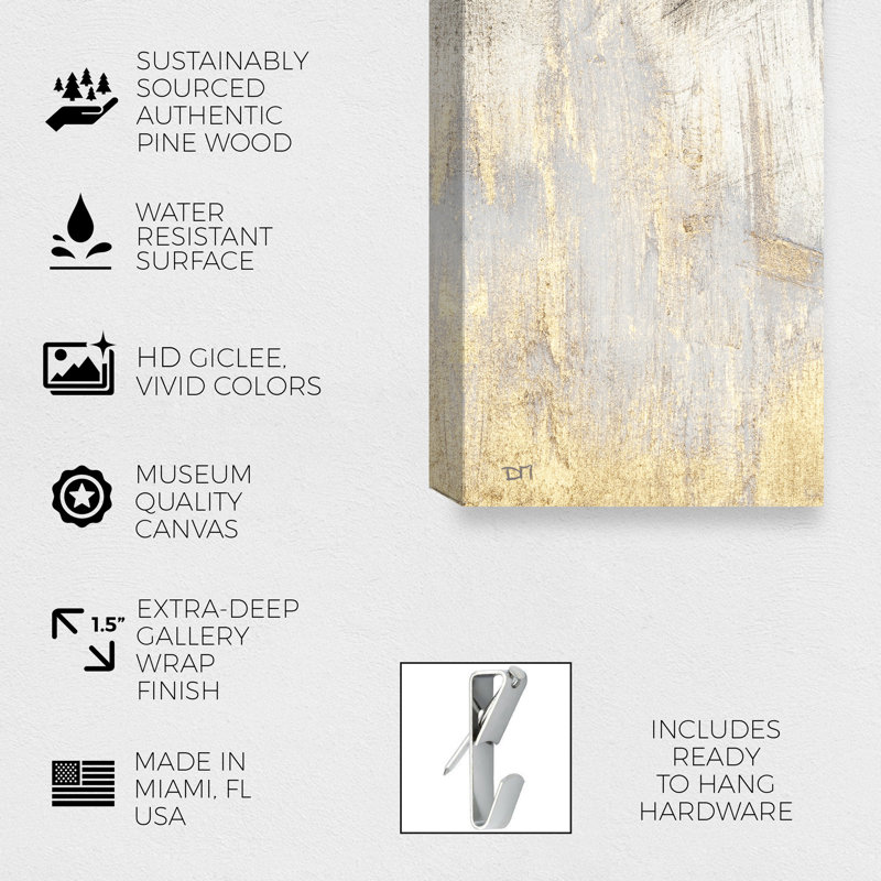 Golden Abstract Caves - Peinture