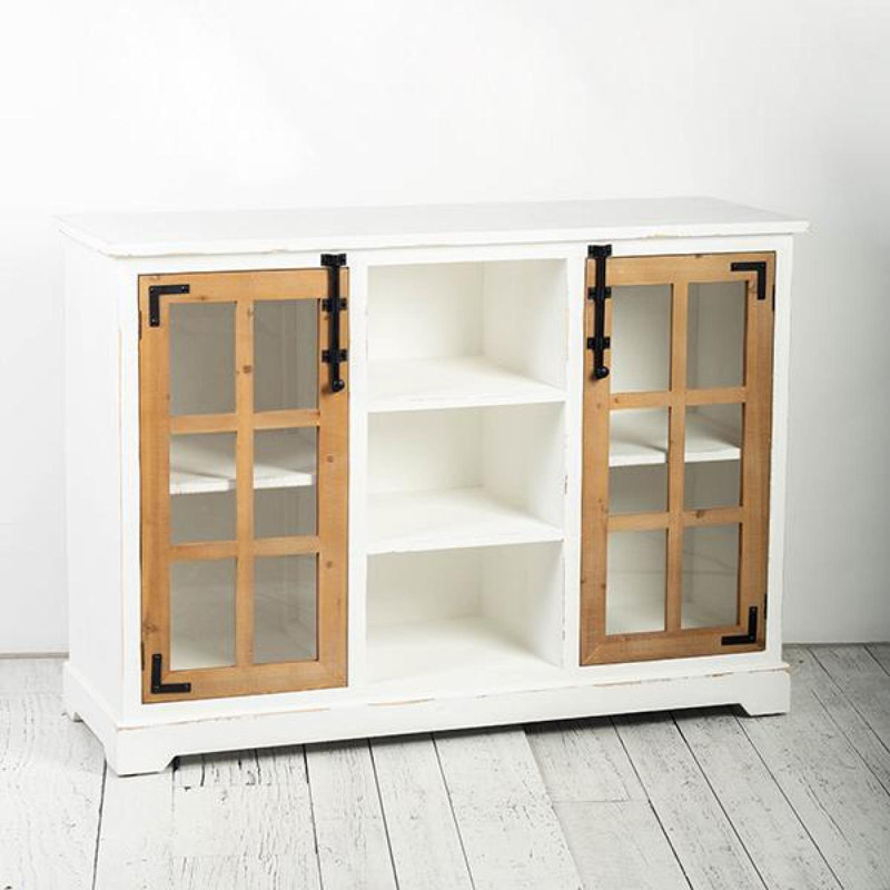 Armoire blanche avec portes et tablettes