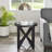 Glass Coffee Table with Solid Wood Base-458493443-443093452