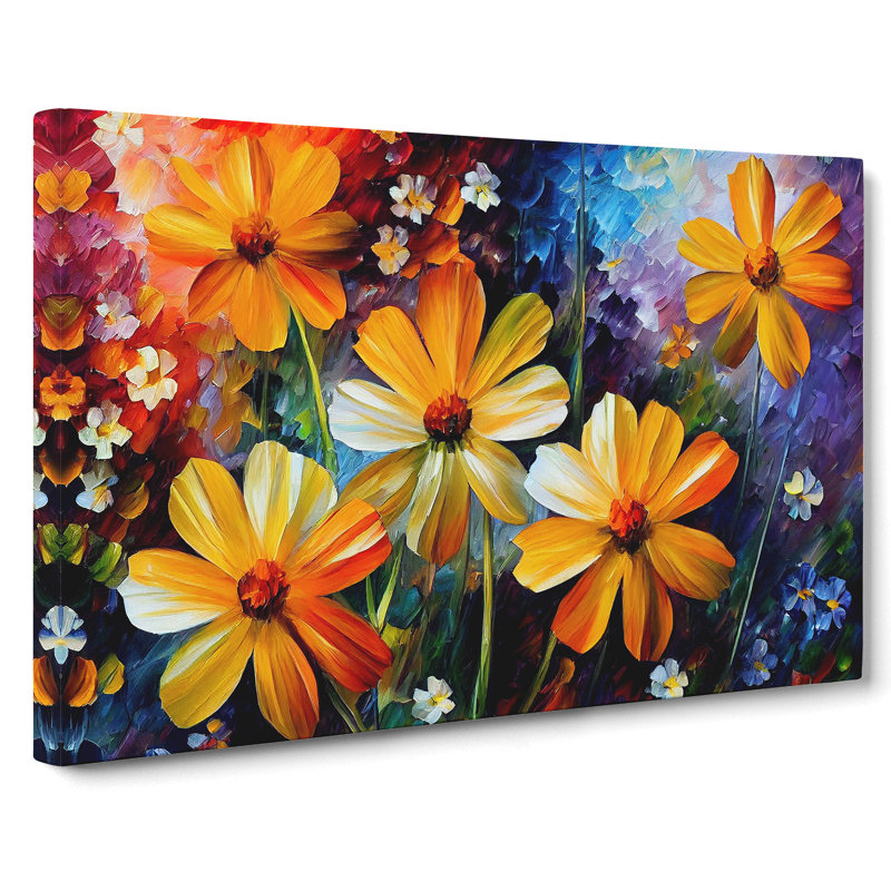 Painted Wildflowers Vol.5 Abstract - Wrapped Canvas, 50cm H x 76cm W x 3cm D