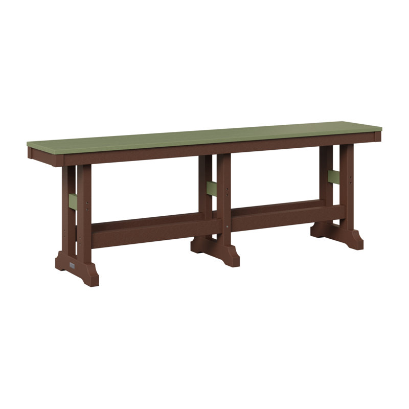 Garden Classic Patio Bench, 23" H x 12.5" W x 66" D, Sage/Chocolate Brown