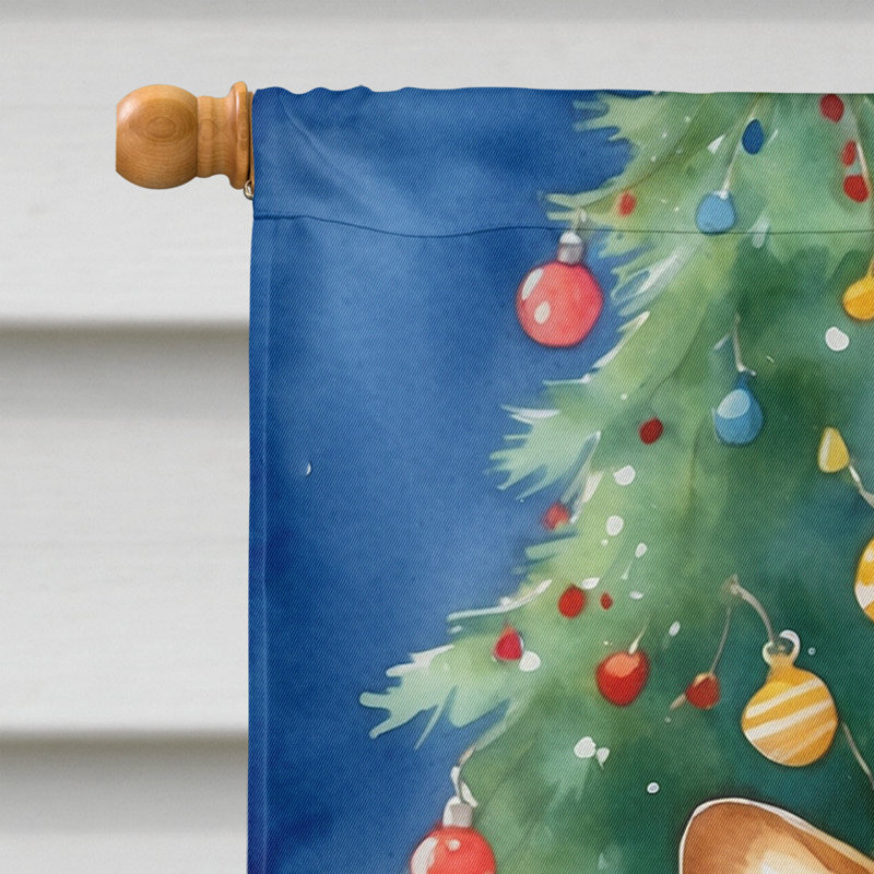 Drapeau de Noël maison de renne, Corgi