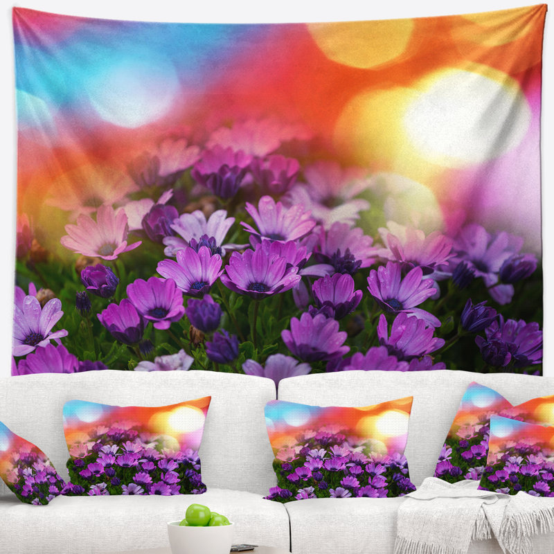 Tapisserie floral magnifique little purple, H 68 po x l 80 po