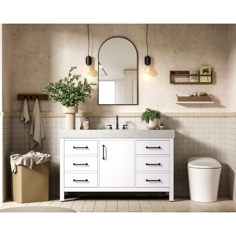 Meuble-lavabo simple 54 po_Traditional_VF60654, Blanc