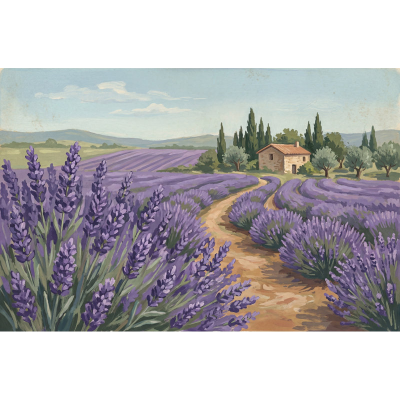 Papier peint lavande rustique campagne champêtre amovible, 200 po x 120 po, Non tissé