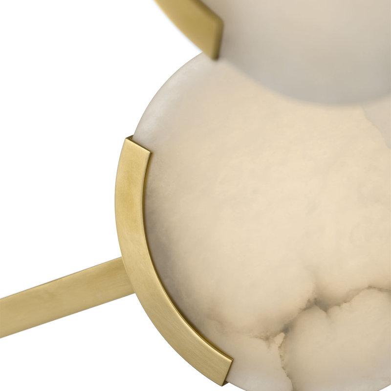 Kelly Wearstler Melange 72" Multi-Positional Chandelier with Alabaster, Antique-Burnished Brass