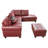 Aamanah 97"Faux Leather Sectional with Ottoman-87301210-87327954