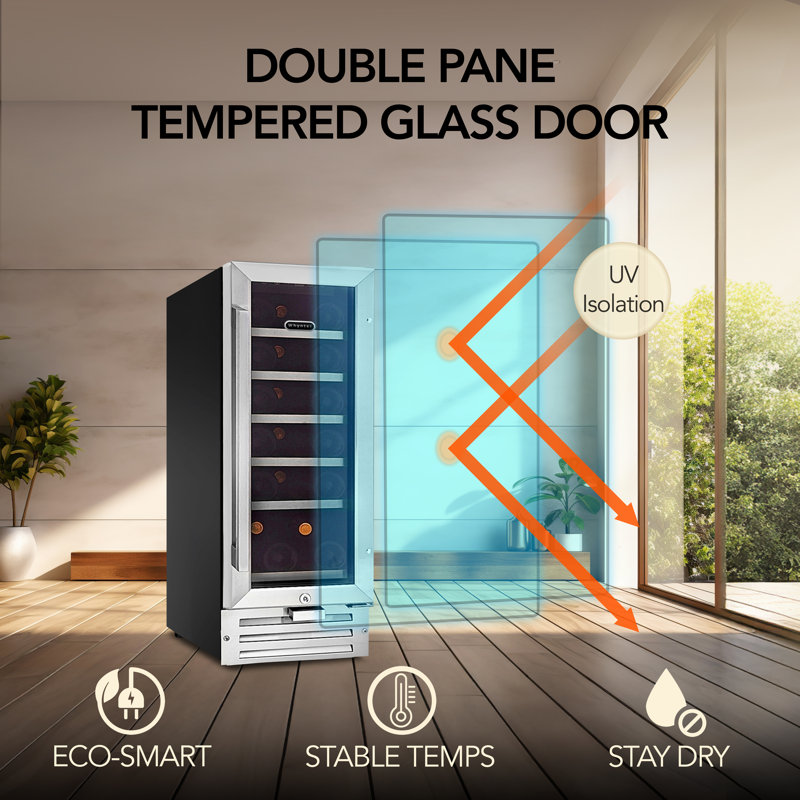 Whynter 12'' width 18 Bottle Built-In Wine Refrigerator