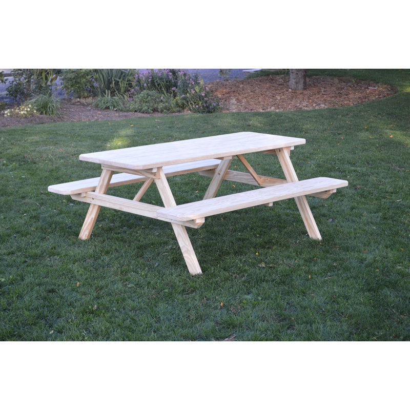 Seneca 6 - Person Wood Patio Dining Set with Rectangular Table, Unfinished