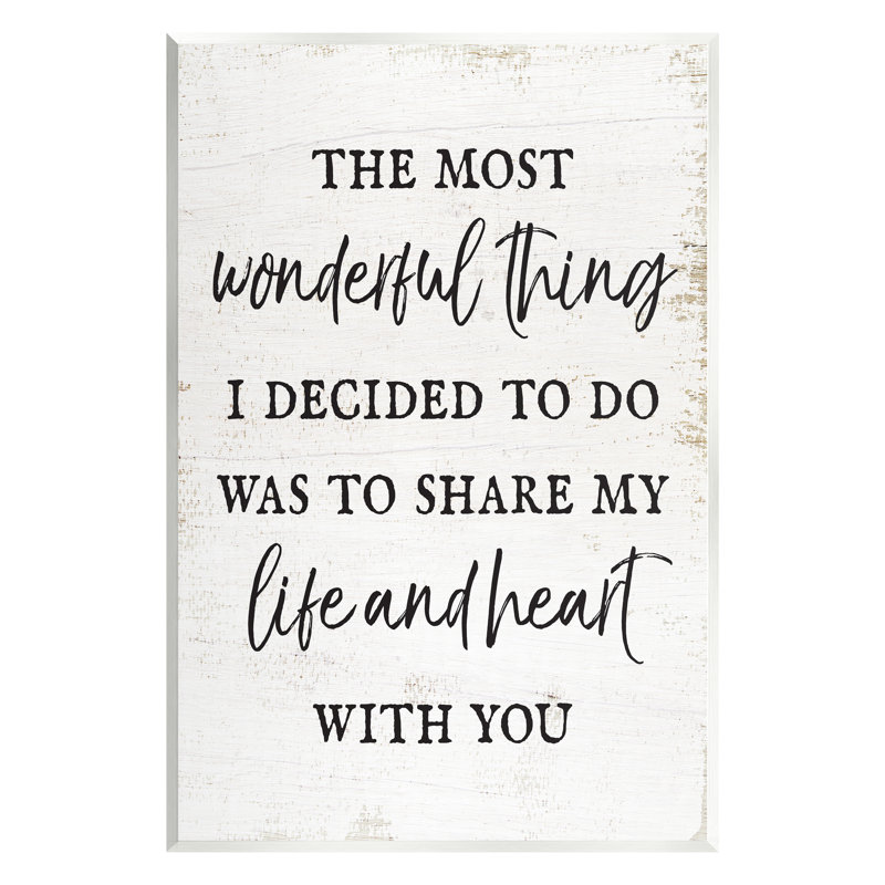 «Life & Heart With You Romance» par Lil 'Rue, impression, H 19 po x l 13 po x P 0,5 po, Mdf