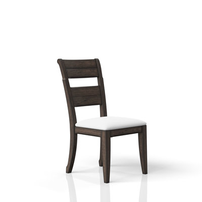 Chaise échelle avec assise et dossier rembourrés chocolat