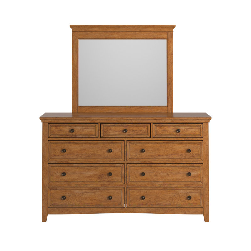 Kingery 66" W 9-Drawer Dresser, Oak