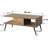 Modern Coffee Table with Iron Legs, Atlantic Pine & Black, 35.4 x 15.7 x 19.7 inches | 100% Melamine Coated Particle Board, Thickness: 0.7 inches | Wall-Mountable, Scandinavian Design for Stylish Living Spaces