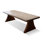 Table de salle à manger rectangulaire grise en bois massif
