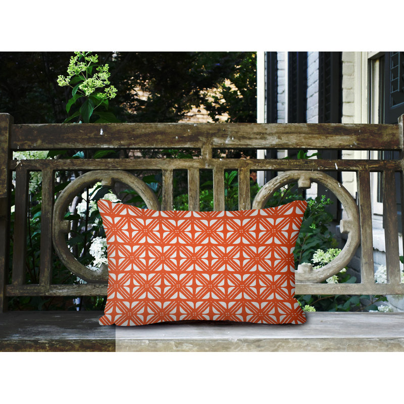 Housse de coussin d'extérieur carré et insert, Orange brûlé, 14 po x 20 po, Rectangle