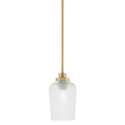 Odyssey Stem Hung Mini Pendant Shown In New Age Brass Finish With 5" Glass