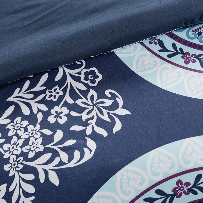 Ensemble d'édredon pour grand lit avec draps, Grand édredon et 8 pièces supplémentaires, Marine