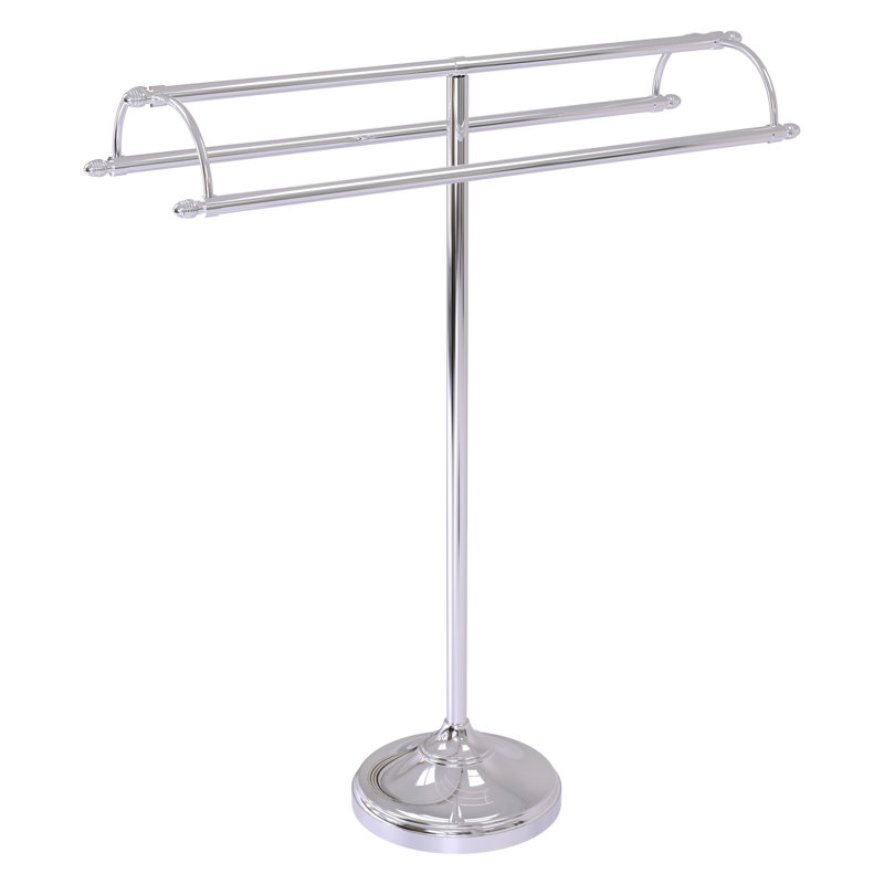 Porte-serviettes sur pied à double accoudoirs, Chrome poli