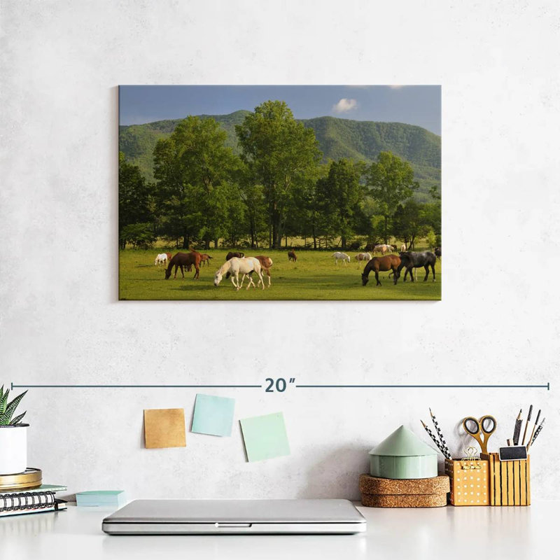 Brampt Cades Cove Horses, 8" H x 12" W
