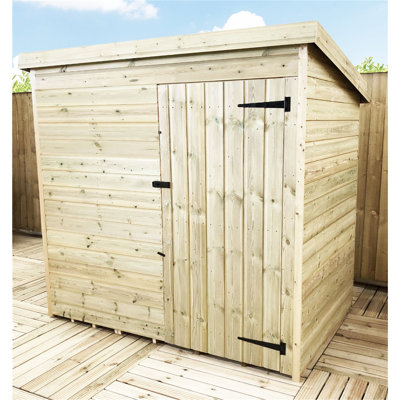 Burghdoff 4 x 3 Pressure Treated Pent Garden Shed with Single Door