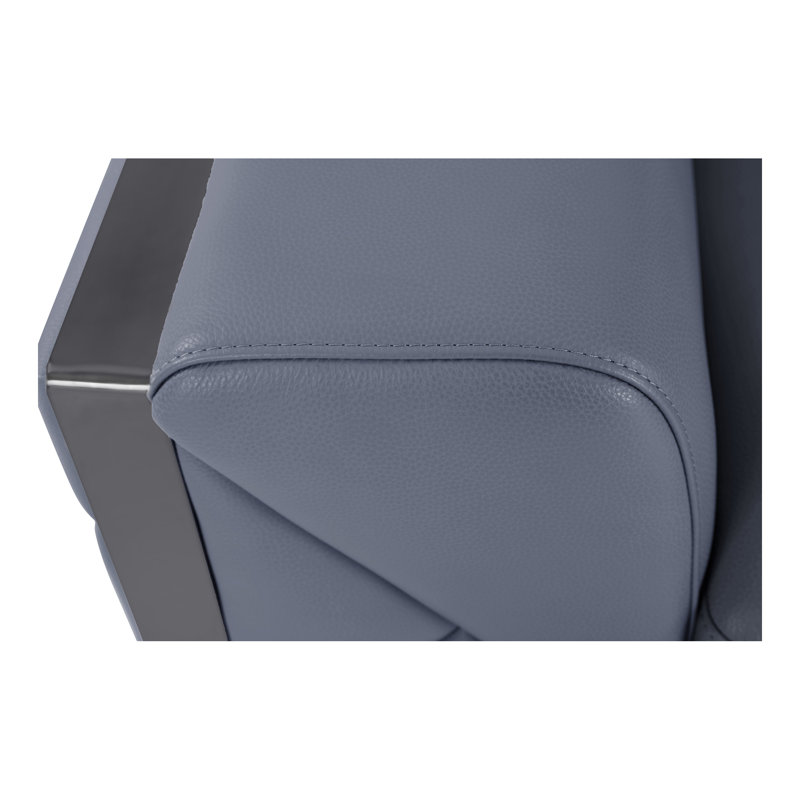 Causeuse en cuir italien Global United, Bleu clair