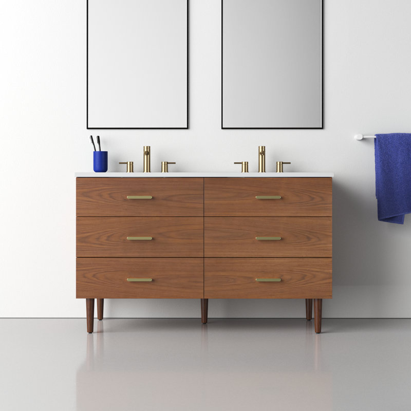 Dondi 54'' Double Bathroom Vanity with Quartz Top