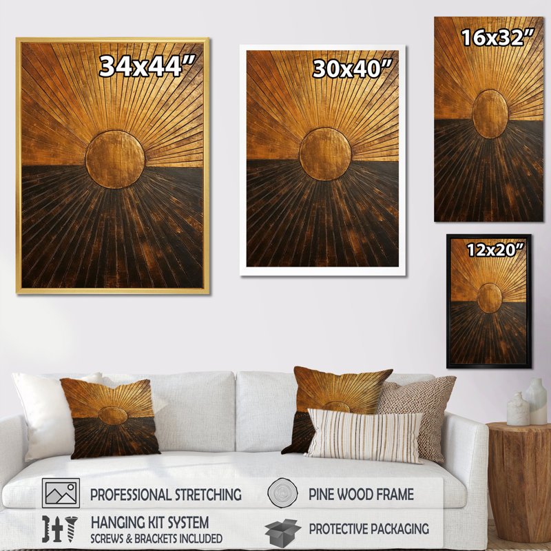 «Bronze Brilliance Symetry IV - Abstract Shapes», reproduction sur toile encadrée, H 32 po x l 24 po x P 1 po, Toile tendue