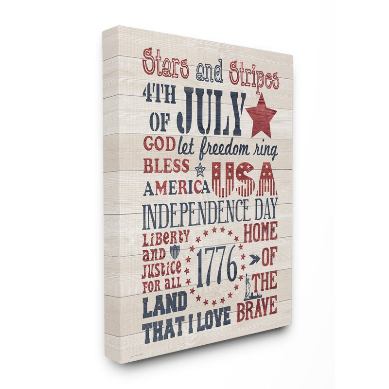 «Stars and Stripes», impression sur toile, Toile tendue, H 20 po x l 16 po