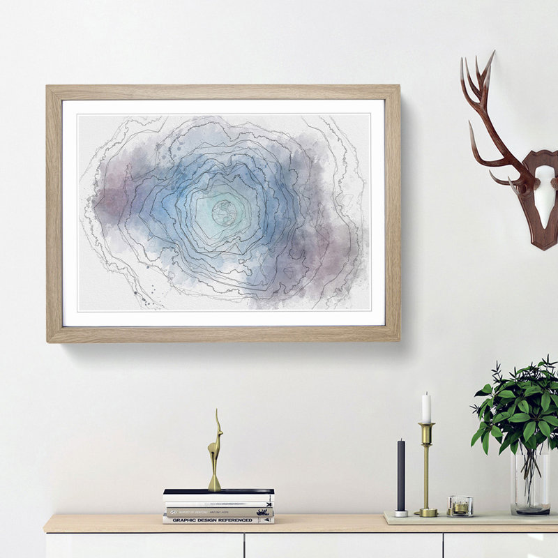 Moon in the Sky - Picture Frame Graphic Art Print, 62cm H x 87cm W x 2cm D, Oak Framed