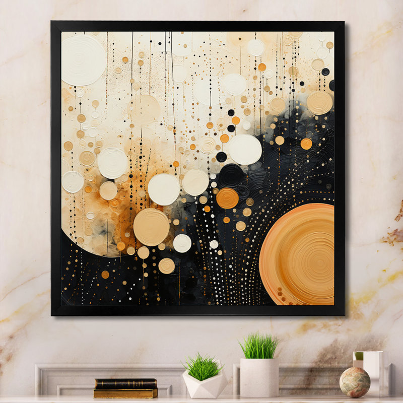 " Monochrome Medley IV ", Black Single Picture Framed, 24" H x 24" W x 1" D