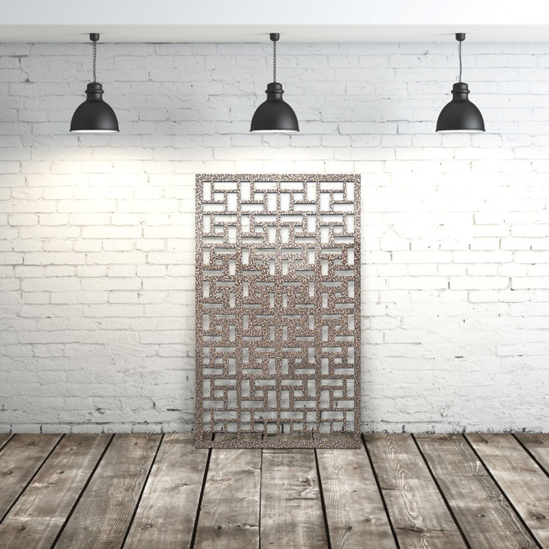 Geometric Brick Aluminum Laser-Cut Privacy Screen Panel  – Powder-Coated Outdoor Metal Wall Art, Decorative Garden Fence Privacy Divider