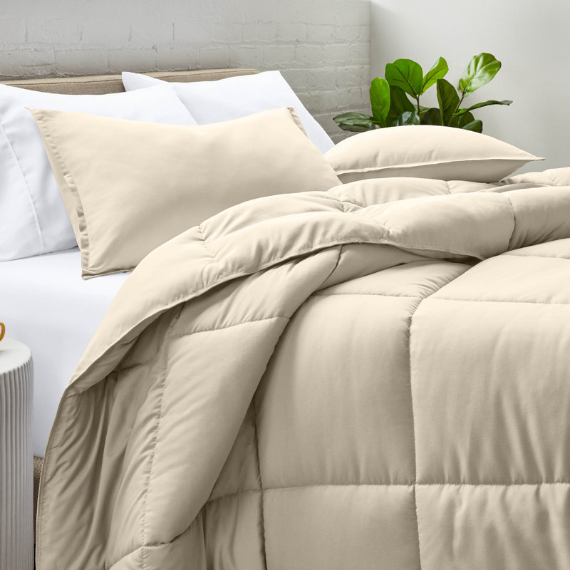 Soft All Season Comforter Set, Sand, Twin Comforter + 1 Standard Sham
