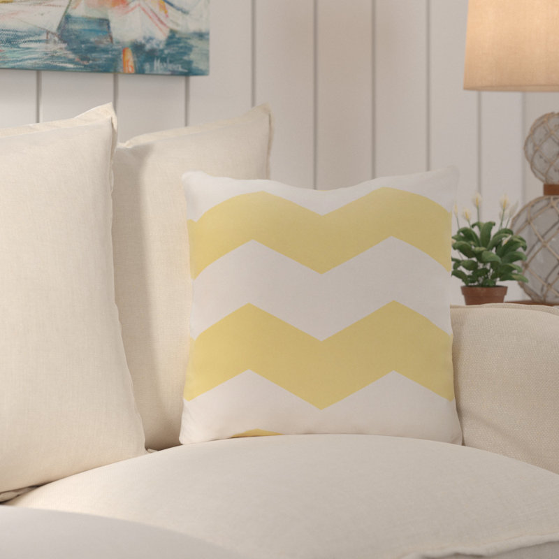 Chevron Reversible Throw Pillow, Lemon, 16"x16"
