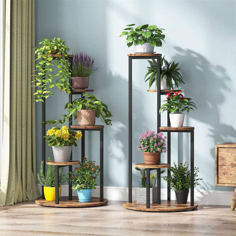 Support pour plante de coin brun rustique à 4 niveaux de 40,94 po de hauteur
