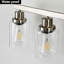Luminaire de meuble-lavabo moderne à 4 lumières de 24 po au fini nickel brossé avec abat-jour en verre transparent, parfait pour l'éclairage de la salle de bain, du meuble-lavabo et du vestiaire (sans ampoules)-834418028